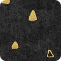 Robert Kaufman - Gustav Klimt - Metallic Gold Triangles Spaced, Black