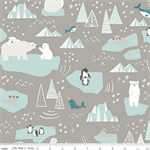 Riley Blake - Designer Flannel - Nice Ice Baby - Main Print, Gray