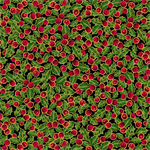 Quilting Treasures - Lavish Poinsettias - Packed Berries, Black