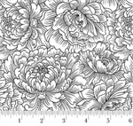 Henry Glass - Scarlet's Treasure - Peony Monotone, White Black