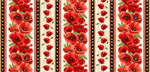 Timeless Treasures - Poppy Passion - Poppy Floral 11^ Stripes, Beige