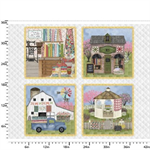 3 Wishes - Shop Hopping  - 36^ Pillow Panel, Multi