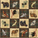 Blank Quilting - Wilderness Trail - Animal Patch, Brown