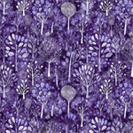 Quilting Treasures - Night Owls - Trees, Purple