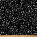 Hoffman California - Midnight Perch - Mini Snowflakes, Onyx/Silver