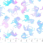 Northcott - Sparkle Magic - Unicorn Toss Light, White/Multi