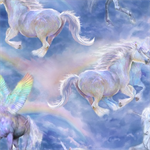 Quilting Treasures - Unicorn Mystique - Unicorns & Rainbows, White