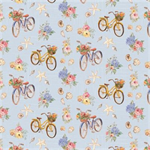 Clothworks - Coastal Cottage - Beach Bike, Light Denim