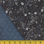 Mook - Quilted Fabric - Faux Metallic/Italian Plum, Blue