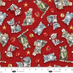 Blank Quilting - A Purr-fect Holiday Season - Cat Toss, Red