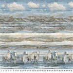 Northcott - Running Free - Horse Ombre, Blue