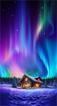 Timeless Treasures - Aurora - 24^ Northern Light Cabin Panel, Multi