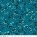 Riley Blake - Batiks: Verdant Muse - Flowery Vines, Aqua Dream