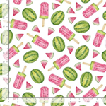 Timeless Treasures - Fruity Popsicles - Watermelons & Popsicles, White