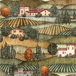 Quilting Treasures - Cork & Barrel - Vineyard Scenic, Olive