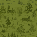 Blank Quilting - Holly Jolly Calico - Winter Scene, Evergreen