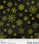 P & B Textiles - Sparkle Suede - Snowflakes, Black