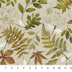 Northcott - Natural Elements - Leaf & Dragonfly, Taupe