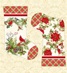 Studio E - Holly Berry Park - 24^ Stocking Panel, Cream