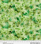 P & B Textiles - 108^ Botanics - Layered Leaves, Green