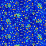 Timeless Treasures - Gilded Plume - Floating Circle Metallic, Royal