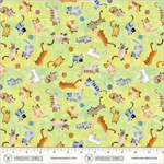 Windham Fabrics - Cats Around Town - Playful Companions, Green