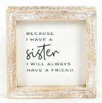 Framed Wooden Sign - Sister