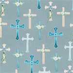Blank Quilting - Love Never Fails - Crosses, Slate