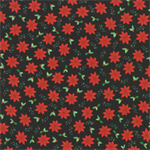 Robert Kaufman - Tiny Tidings - Mini Poinsettias, Black