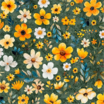 Quilting Treasures - Buzz Buzz Buzz - Floral, Juniper