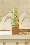 Christmas Tree - Glitter & Bead, Green & Red, 11^