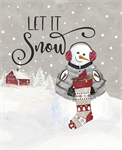 Riley Blake Flannel - Hello Winter Flannel - 36^ Let it Snow Panel, White