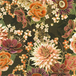 Robert Kaufman - Hello Fall - Large Flower Bouquet, Chestnut