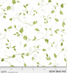 P & B Textiles - Indigo Song - Vines, White/Green