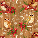 Timeless Treasures - Winter Flannel - (BA) - Owls, Coffee