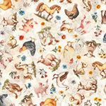Quilting Treasures - Lil Farmers - Farm Animal Toss, Oatmeal