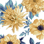 Blank Quilting - Alabaster Wings - Golden Floral, White