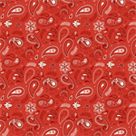 Lumin Fabrics - Stripes and Stars - Paisley, Red