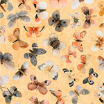 Quilting Treasures - Hedgehugs - Butterflies, Melon