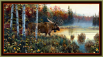 Quilting Treasures - Moose Country - 24^ Moose Panel, Brown