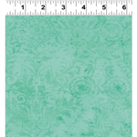 Clothworks - Snarky Cats - Damask Tonal, Turquoise