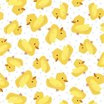 Quilting Treasures - Darling Duckies - Tossed Rubber Duckies, White