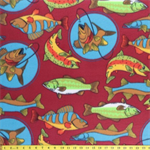 Polar Fleece - 60^ Fleece - Fish Tails, Navy