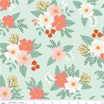 Riley Blake - Designer Flannel - Floral, Mint