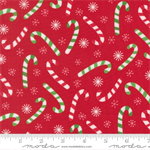 Moda - Snow Time - Candy Cane, Poinsettia Red