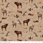 Riley Blake - Whispering Pines - Animal Toss, Tan