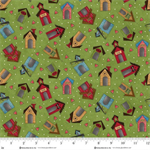 Henry Glass - Home Is Where The Dog Is II - Dog Houses, Green