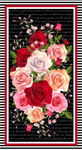Blank Quilting - La Vie en Rose - 24^ Roses Panel, Black