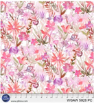 P & B Textiles - 108^ Whispering Gardens - Watercolor Floral, Pink/Purple