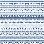 Clothworks - Scandinavian Winter - Fair Isle Animals, Blue